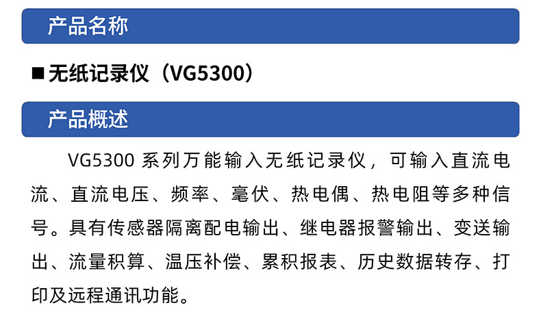 威格無紙記錄儀（VG5300）無紙萬能輸入，廠家直銷，品質(zhì)保障插圖1